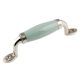 Sage Green Crackle Small Ceramic Silver Door Handles